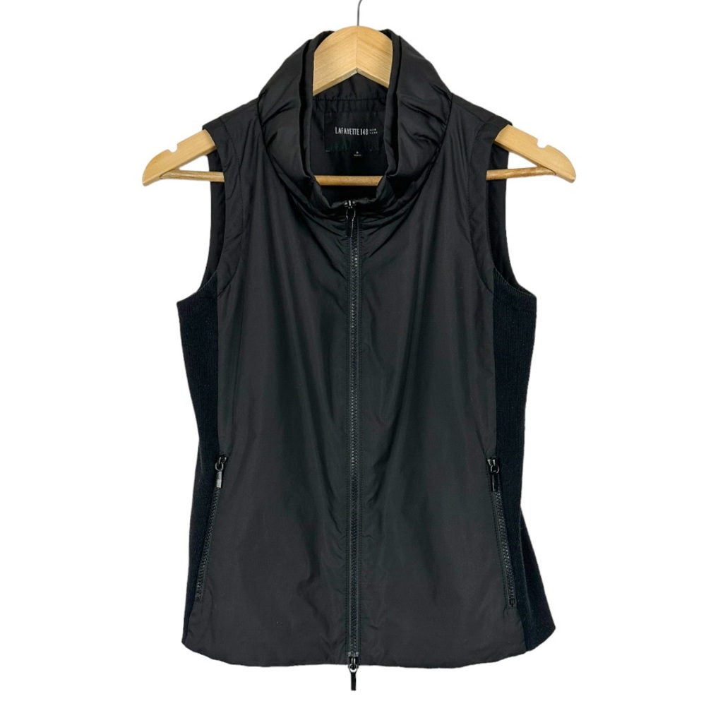 Lafayette Mixed Media Full Zip Mock Neck Vest Size XS (P)